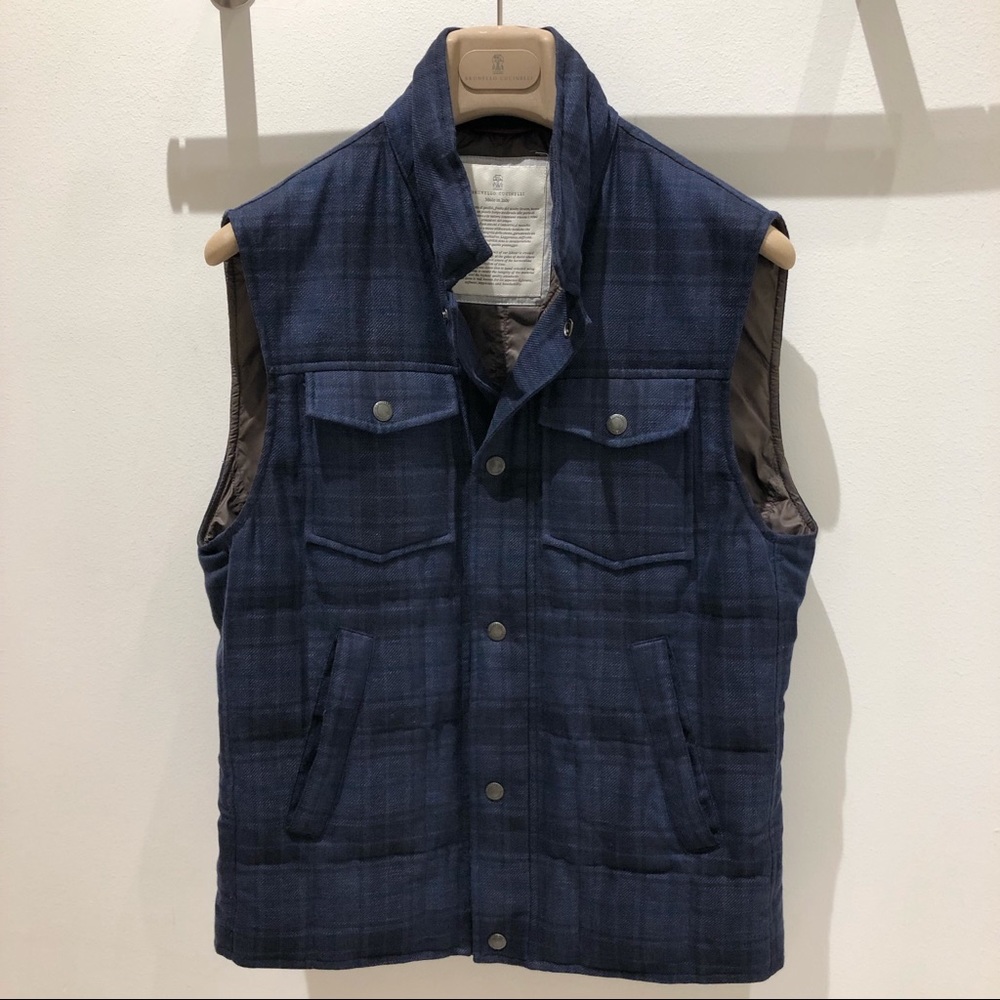 Brunello Cucinelli Quilted Snap Buttn Vest, Sz. S